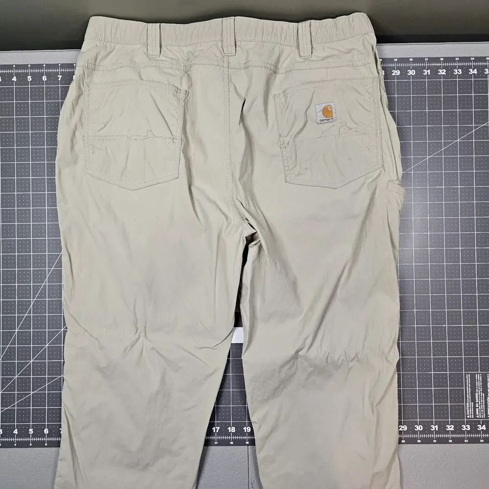 Carhartt Force Pants Mens 38x34 Tan Ripstop Nylon Pocket Work Outdoor Stretch - Picture 8 of 16